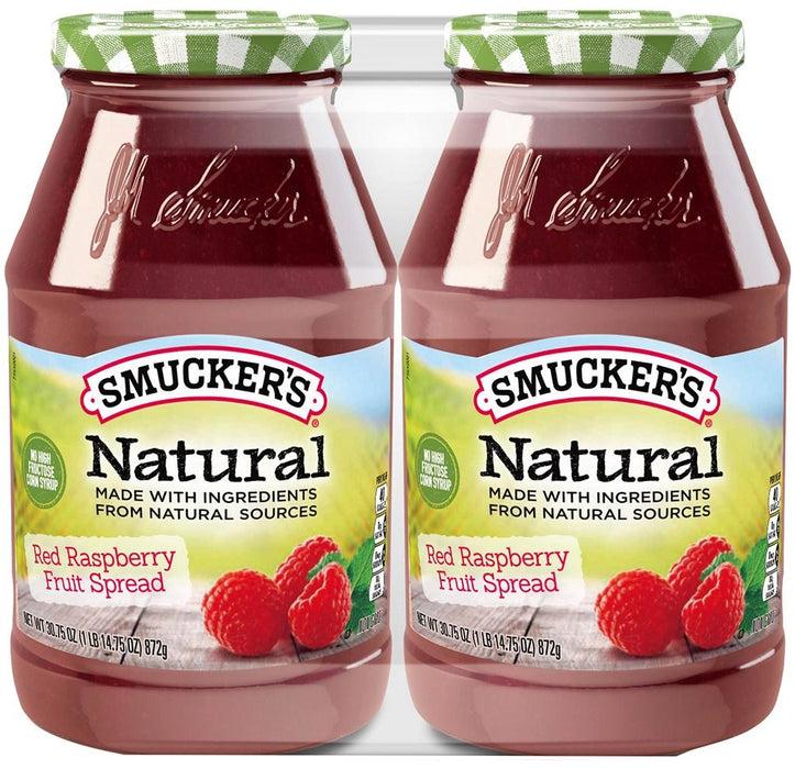 Smucker's Natural Red Raspberry Fruit Spread, Value Pack, 2 x 30.75 oz