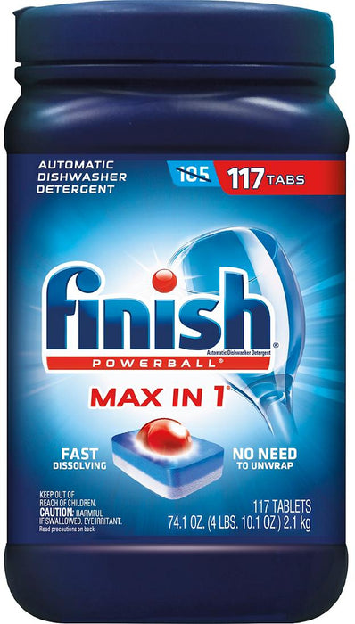 Finish Powerball Max-In-1 Automatic Dishwasher Detergent, 117 ct