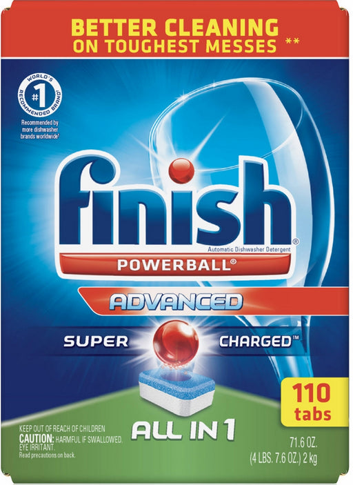 Calgonit Finish PowerBall Advanced All-in-1 Diswasher Detergent Tabs, 110 ct