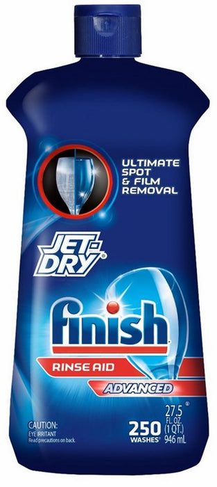 Calgonit Finish Jet-Dry Advanced Rinse Aid, Ultimate Spot & Film Removal, 27.5 oz