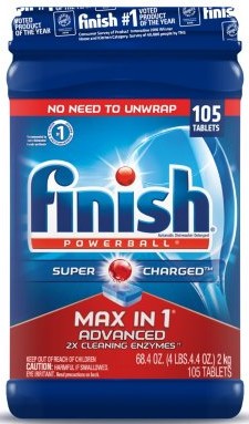 Finish Powerball Max in 1 Advanced  Dishwasher Detergent, 105 ct