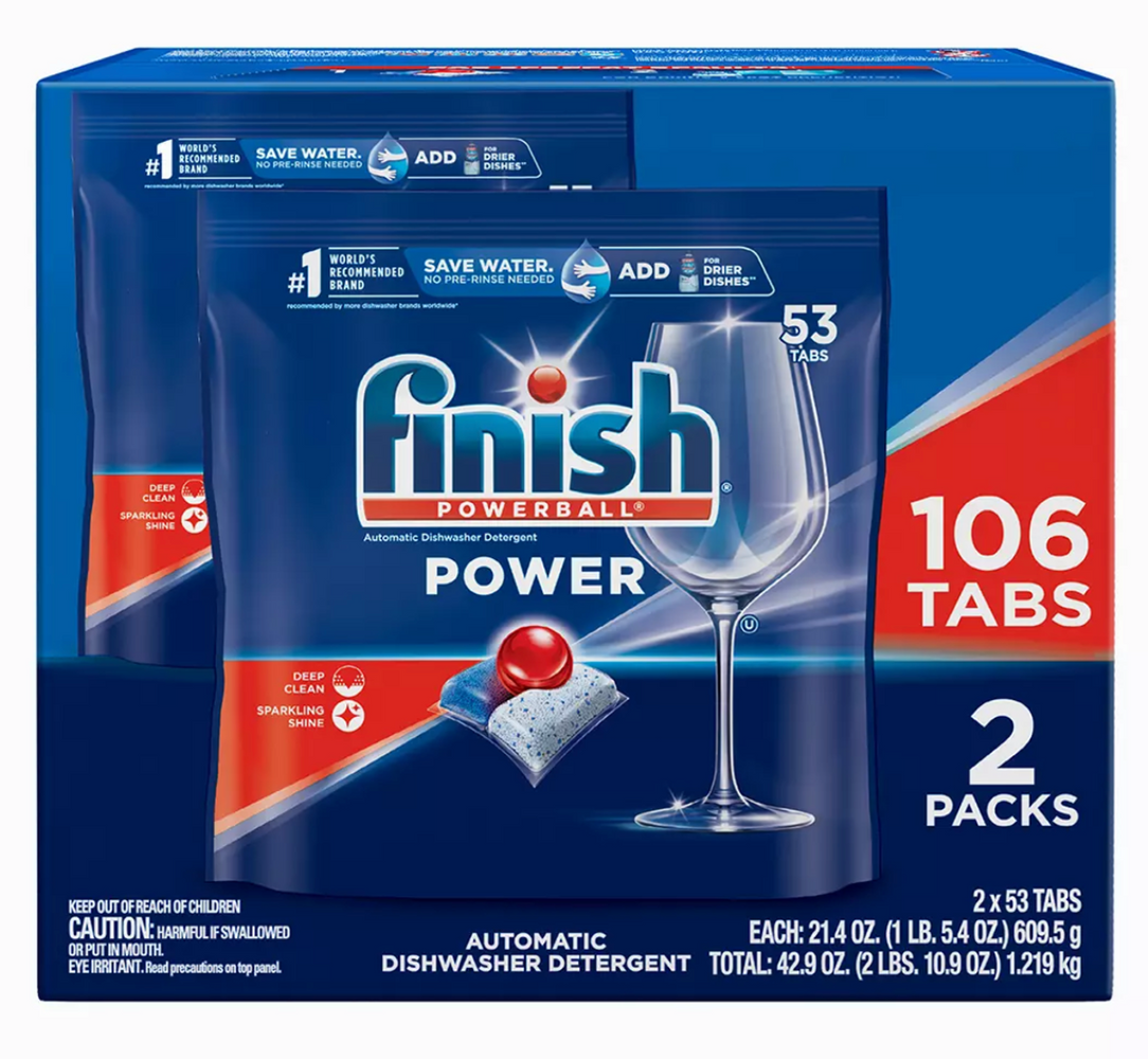 Finish Power Dishwasher Detergent Tabs , 106 ct —