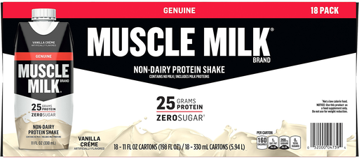 Muscle Milk Genuine Protein Shake, 25g Protein, Vanilla Crème , 18 x 11 oz