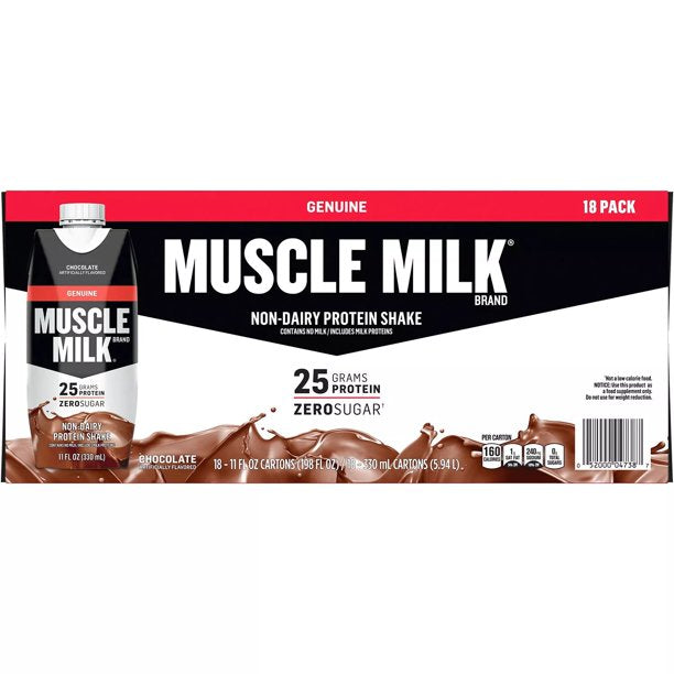 Muscle Milk Non-Dairy Protein Shake, Chocolate Flavor , 18 x 11 oz