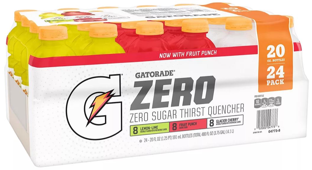 Gatorade G Zero Sugar, Variety Pack, 24-Pack , 24 x 20 oz