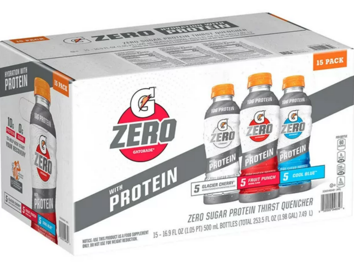 Gatorade Zero-Sugar Protein Thirst Quencher, Variety Pack , 15 x 16.9 ...