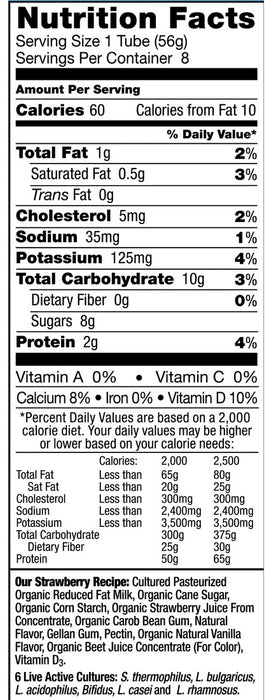 Stonyfield Yokids Squeezers, Strawberry, 8 ct