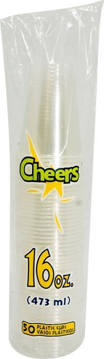 Cheers 16 oz Plastic Cups, 50 ct