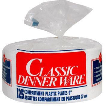 Classic Dinnerware Plastic Plates, 6 inch, 125 ct