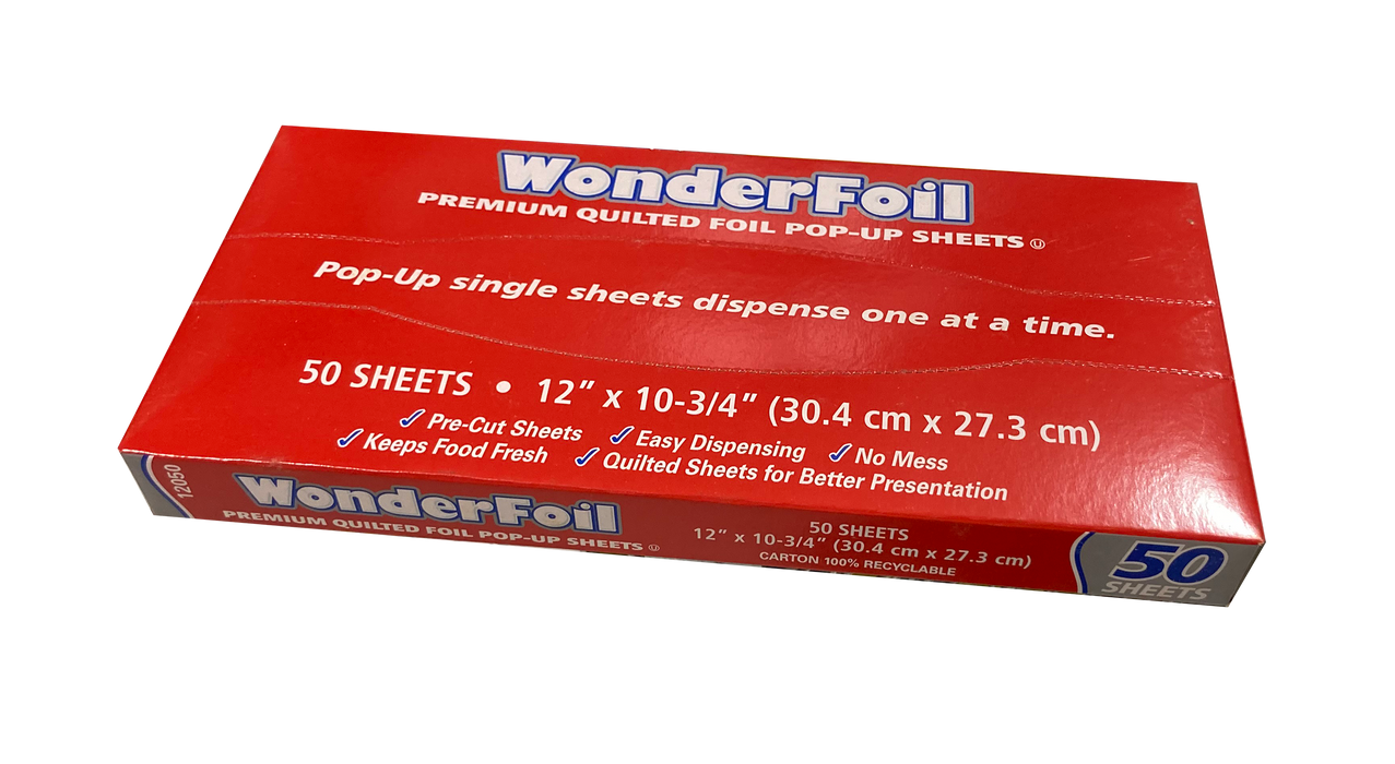 WonderFoil Foil Pop Up Sheets, 12" x 10.75" inch, 50 ct