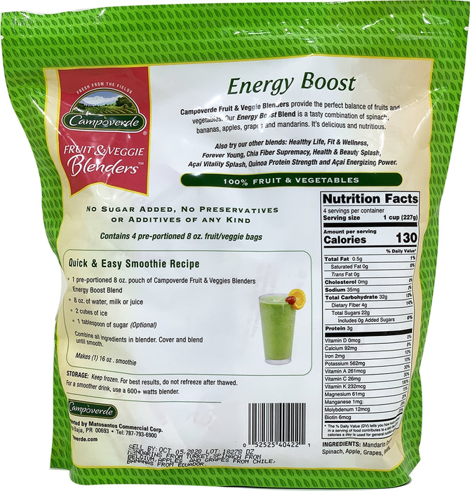 Campoverde Fruit & Veggie Blenders Energy Boost, 2 lbs