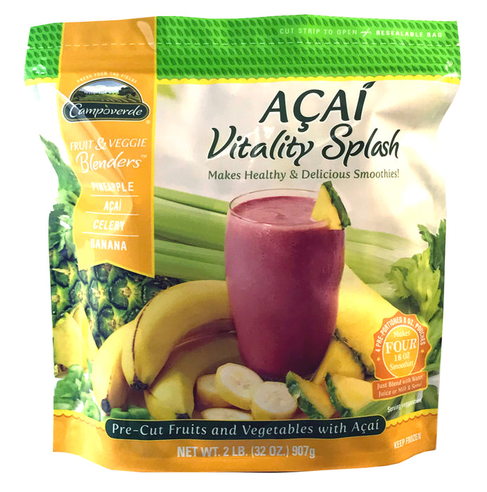 Campoverde Frozen Acai Vitality Splash Fruit & Veggie Blend , 2 lbs