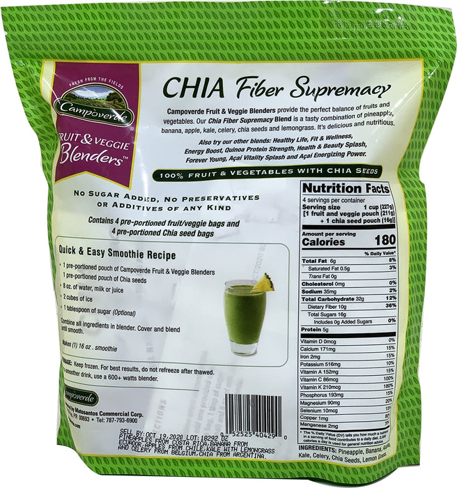 Campoverde Fruit & Veggie Blenders Chia Fiber Supremacy, 2 lbs