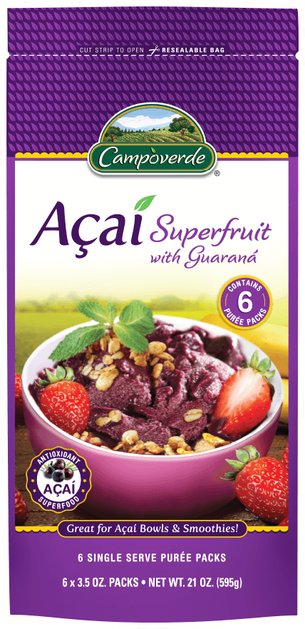 Campoverde Acai Superfruit With Guarna Puree Packs , 6 x 3.5 oz