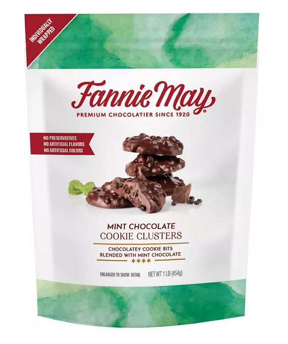 Fannie May Mint Cookies Clusters , 1 lbs