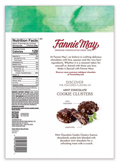 Fannie May Mint Cookies Clusters , 1 lbs