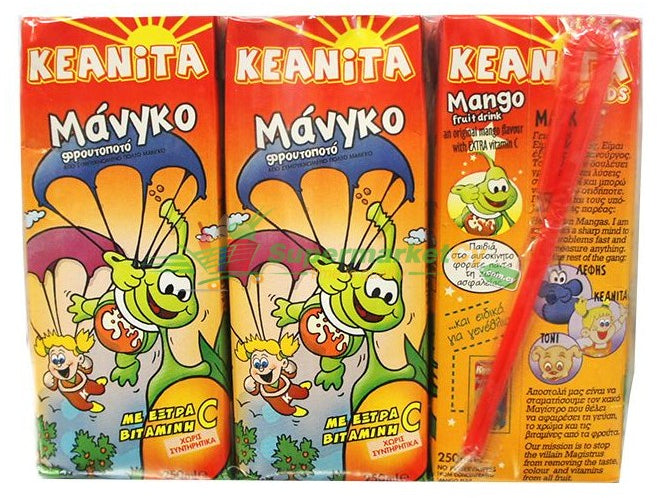 Keanita Mango Juice Box, Value Pack, 9 x 250 ml