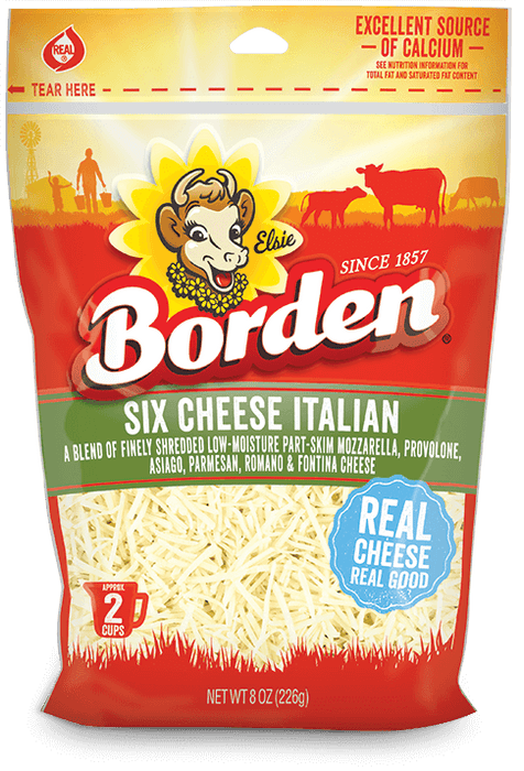 Borden Shredded Six Cheese Italian Shreds , 8 oz