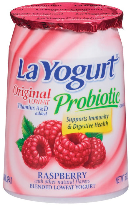 La Yogurt Probiotic Raspberry Original Blended Low-Fat Yogurt, 6 oz