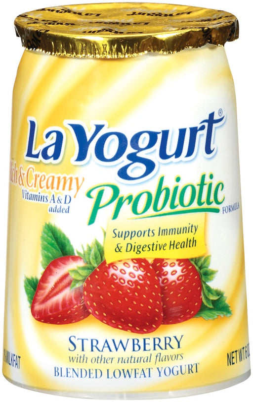 La Yogurt Custard Strawberry Rich & Creamy Blended Low-Fat Yogurt, 6 oz