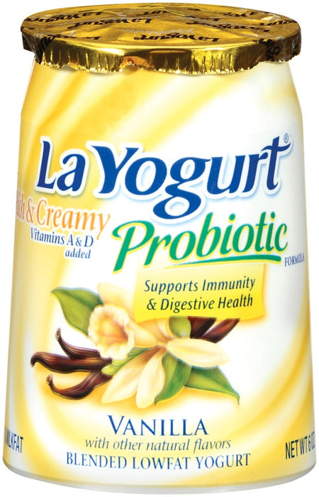 La Yogurt Probiotic Vanilla Rich & Creamy Blended Low-Fat Yogurt, 6 oz