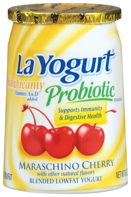 La Yogurt Probiotic Maraschino Cherry Rich & Creamy Blended Low-Fat Yogurt, 6 oz