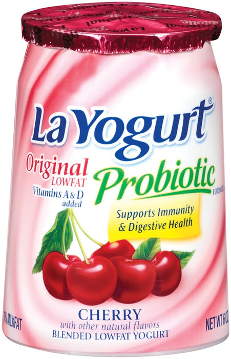 La Yogurt Original Cherry Blended Low-Fat Yogurt, 6 oz