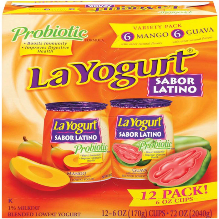 La Yogurt Sabor Latino Mango & Guava Probiotic Yogurt, 12-Pack, 12 x 6 oz