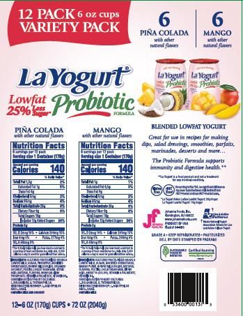 La Yogurt Probiotic Pina Colada & Mango Yogurt, 12-Pack , 12 x 6 oz