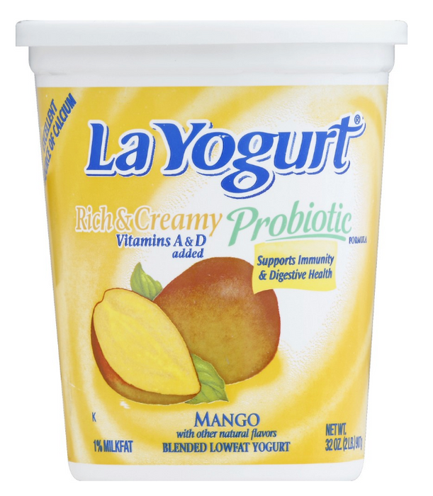 La Yogurt Rich And Creamy Probiotic Mango Yogurt 32 Oz — 