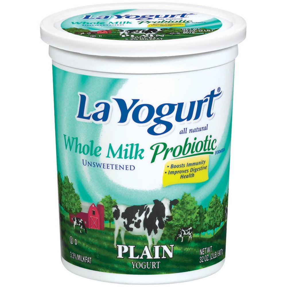 La Yogurt Whole Milk Probiotic Plain Yogurt, 32 oz