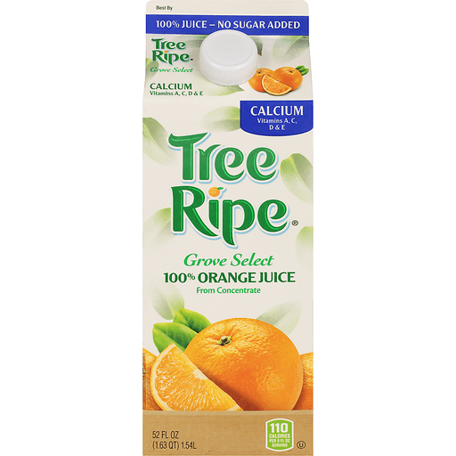Tree Ripe 100% Orange Juice With Calcium, 52 oz —