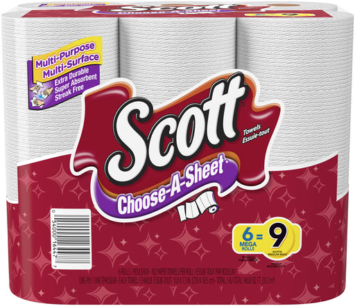 Scott Towels, Extra Durable, Super Absorbent, Mega Rolls, 6 rolls