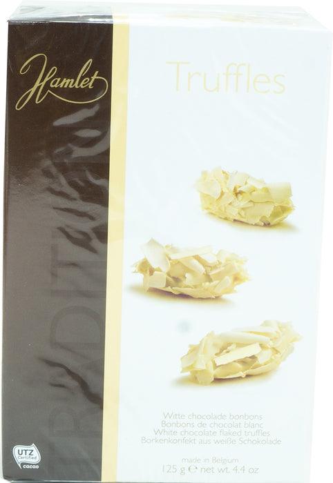 Hamlet Belgian Chocolate Flaked Truffles, White Chocolate, 125 gr