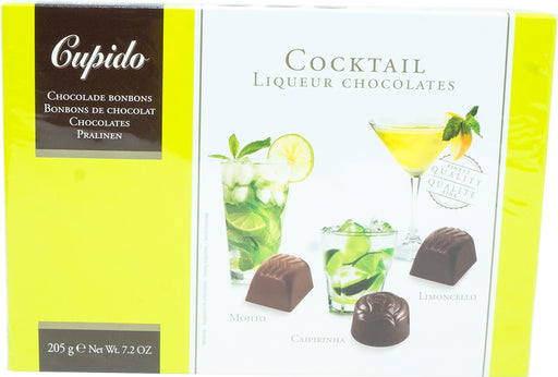 Hamlet Cupido Assorted Cocktail Liqueur Chocolates, Mojito, Caipirinha & Limoncello, 205 gr