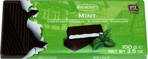 Excelcium Mint Dark Chocolate Bar with Cream Filling, 100 gr