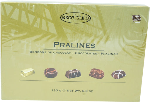 Exelcium Assorted Chocolate Pralines, Gold Box, 180 gr