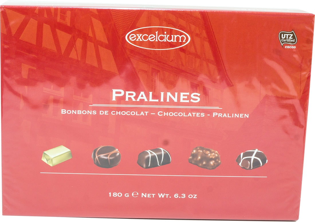 Exelcium Assorted Chocolate Pralines, Red Box, 180 gr