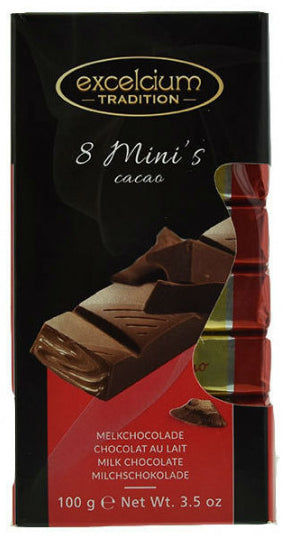 Excelcium 8 Mini's Cacao Milk Chocolates, 100 g