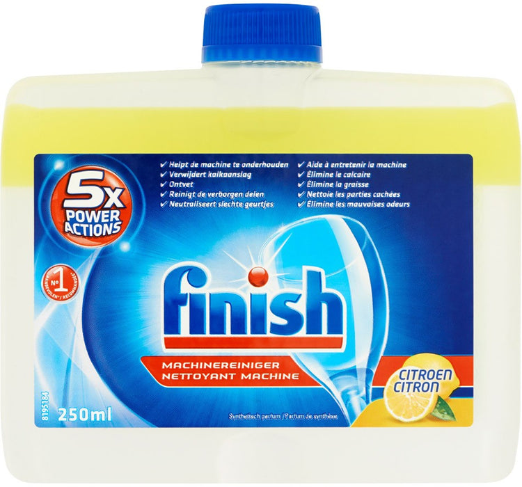 Finish Dishwashing Machine Cleaner with 5 Power Actions, Lemon, 250 ml