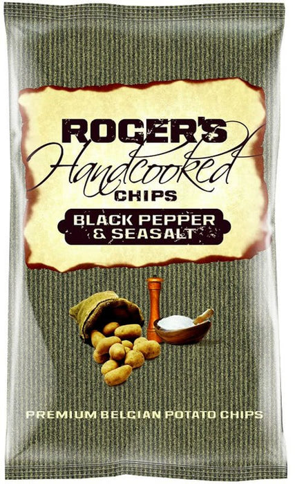 Roger's Handcooked Potato Chips, Black Pepper & Sea Salt, 150 gr