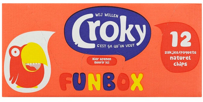 Croky FunBox Naturel Potato Chips, 12 x 25 gr