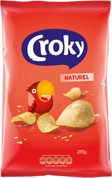 Croky Naturel Potato Chips, 215 gr