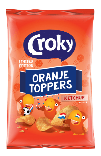 Croky Orange Toppers Ketchup Potato Chips , 215 gr