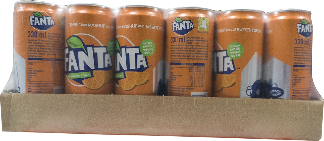 Fanta Orange Soda Cans Value Pack, 24 x 330 ml