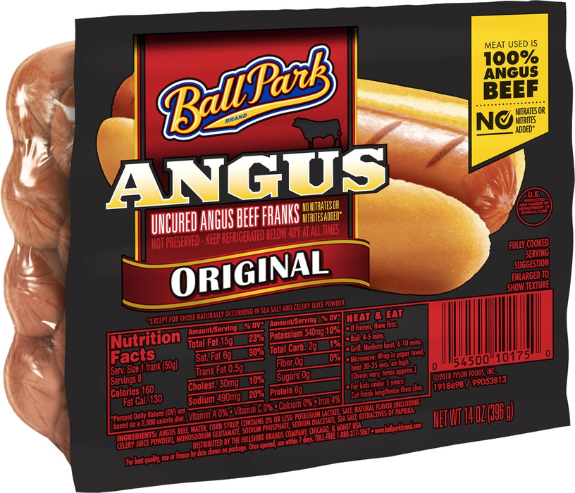 Ball Park Original Angus Beef Franks, 396 gr