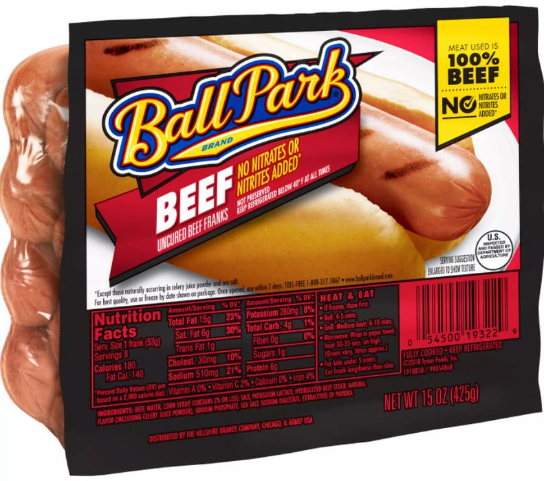 Ball Park Uncured Beef Franks , 15 oz