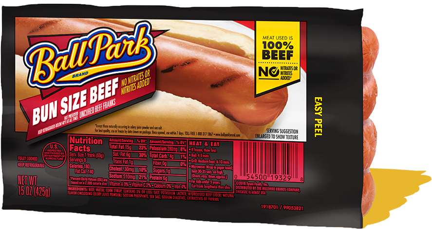 Ball Park Bun Size Beef Franks , 15 oz