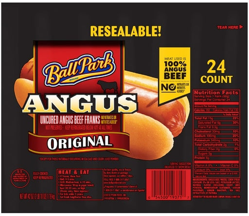 Ball Park Angus Beef Franks, 42 oz