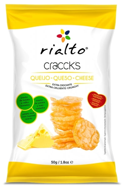 Rialto Craccks Potato and Corn Toasted Snacks, Cheese, 50 g